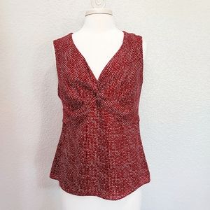 Ann Taylor LOFT Red V-Neck Blouse Size 10